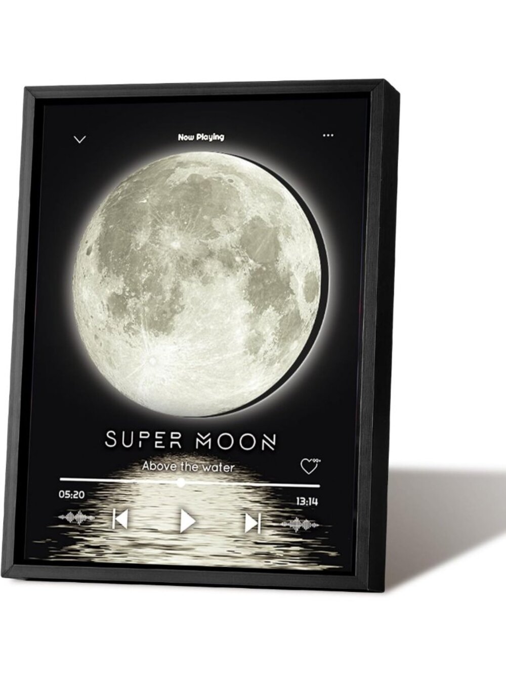 Bluetooth Music Picture Frame with LED Light - Rotating Turntable Speaker Art